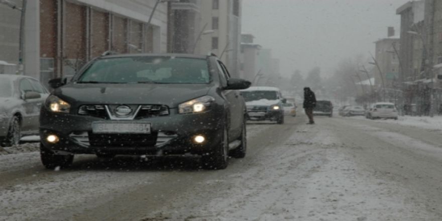 Erzurum'da kar yağışı