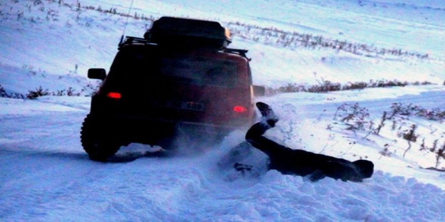 Kar üzerinde tekerlekli adrenalin keyfi