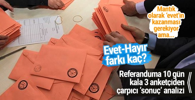 Evet ve hayır oyları arasındaki fark!