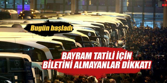 Bayram için otobüs biletleri tükendi