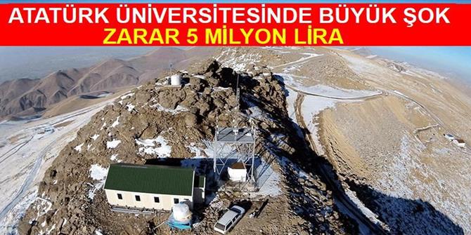 Atatürk Üniversitesinde şok: zarar 5 milyon