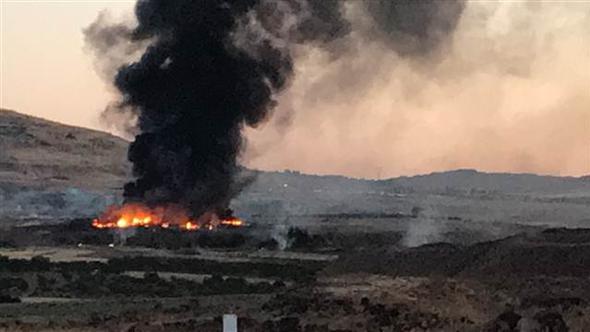 Kilis'te askeri personelin kaldığı konteynerlerde yangın