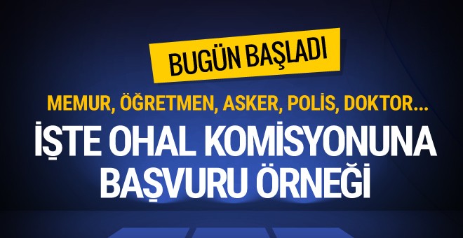 OHAL komisyonuna nasıl başvurulacak işte örnek başvuru