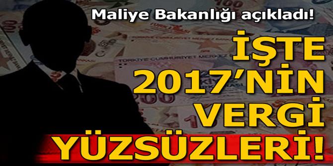 İşte 2017 yılının vergi yüzsüzleri!