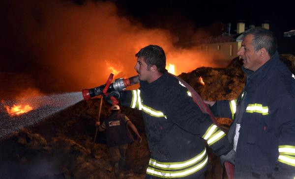 Erzurum'da Alevler Köylülerin Kışlık Erzağı ve 4 Bin Balya Samanını Kül Etti