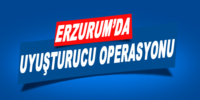 Erzurum’da uyuşturucu operasyonu