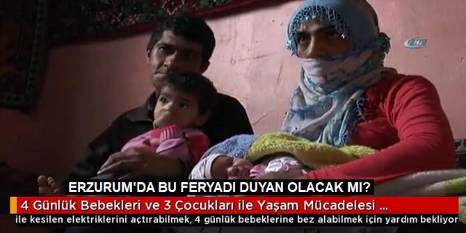 Erzurum'da 4 çocukla karanlık dünya