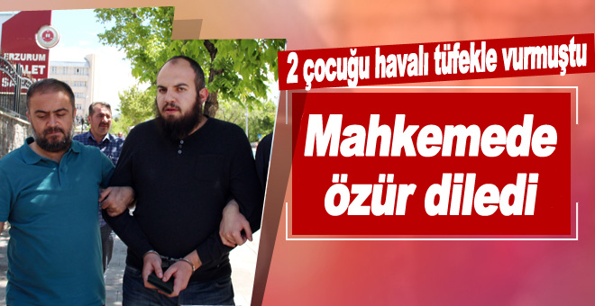 2 çocuğu havalı tüfekle vuran şahıs, mahkemede özür diledi