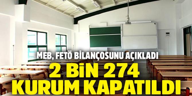 MEB FETÖ bilançosunu açıkladı: 2 bin 274 kurum kapatıldı