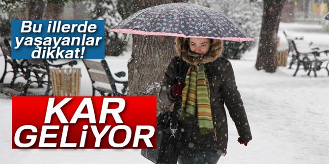 Meteoroloji'den kar yağış uyarısı