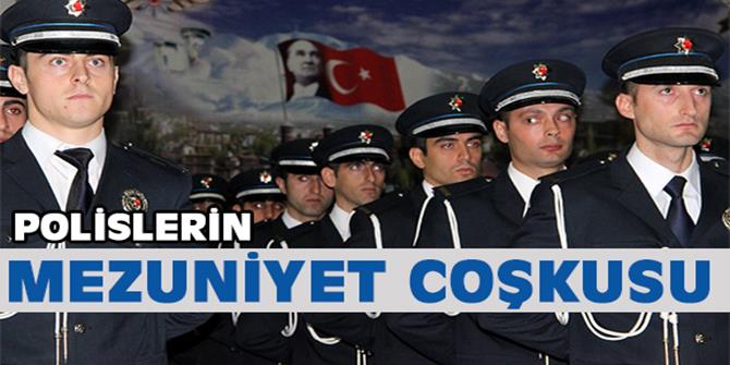 Erzurum'da polislerin mezuniyet coşkusu