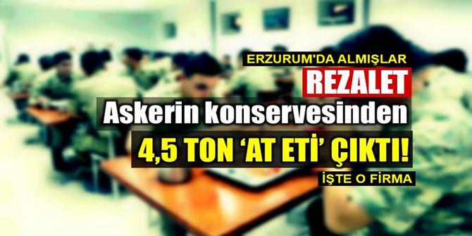 4 Tonluk Skandal! Askerin Konservesinden At Eti Çıktı