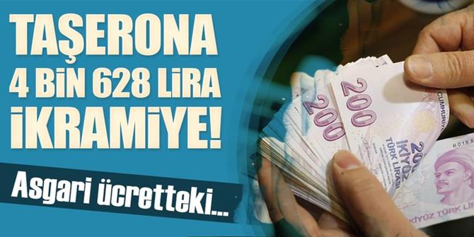 Taşerona 4 bin 628 lira ikramiye