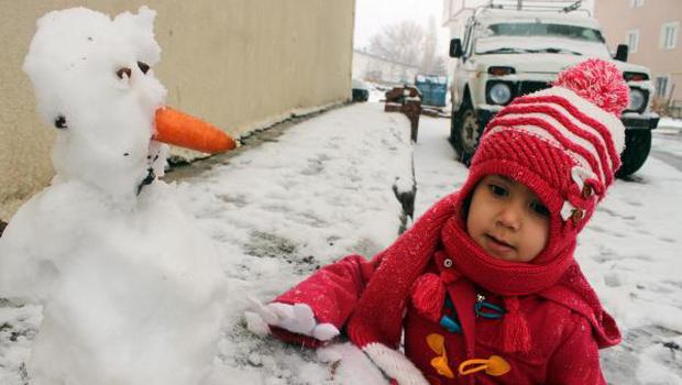 Erzurum-Babaların Kardan Adam Mesaisi