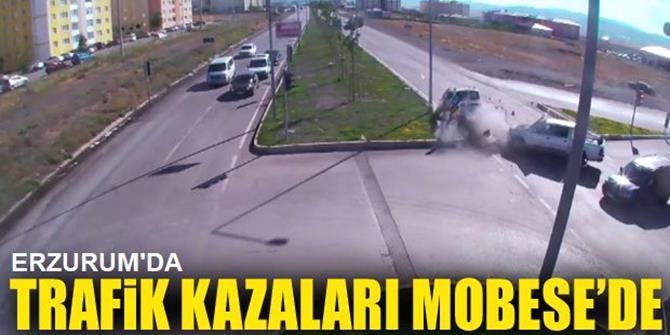 Erzurum'da Trafik Kazaları Mobese'ye Yansıdı