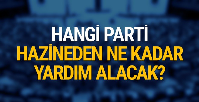 Hazine'den 2018'de hangi parti kaç lira yardım alacak?