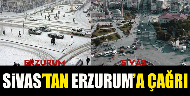 Sivas'ın Esprili Kar Çağrısına Erzurum'dan Cevap