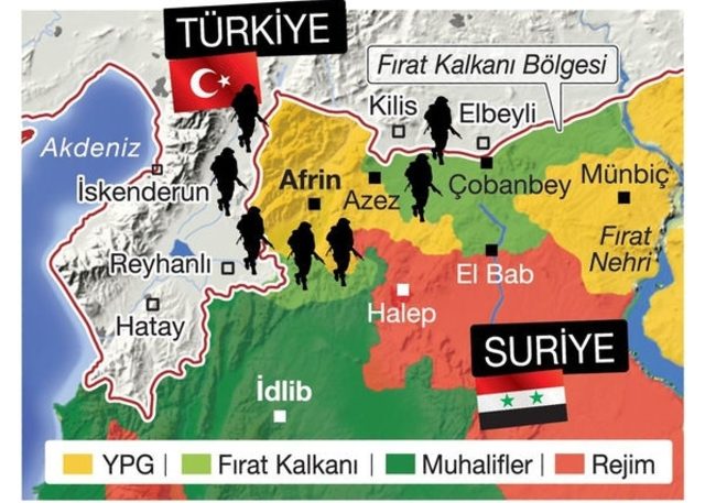 Türkiye Afrin operasyonu öncesi YPG'ye ait 149 hedefi vuracak