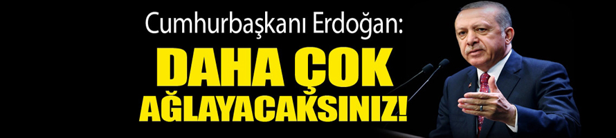 Cumhurbaşkanı Erdoğan: Daha çok ağlayacaksınız çok!