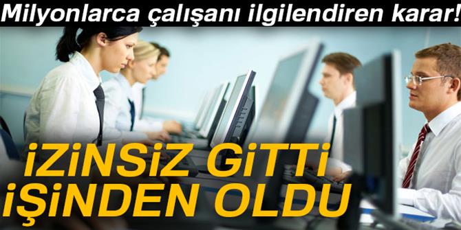 Müdüründen izin almadan bankaya gitti, işten kovuldu