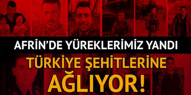 Türkiye şehitlerine ağlıyor