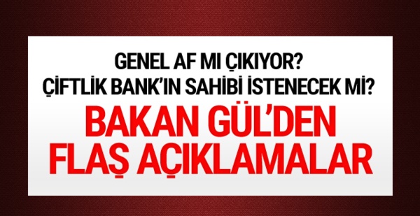 Bakan Gül'den genel af ve çiftlik bank açıklaması