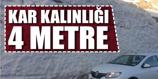 Erzurum'da Baharda 4 metre karla mücadele