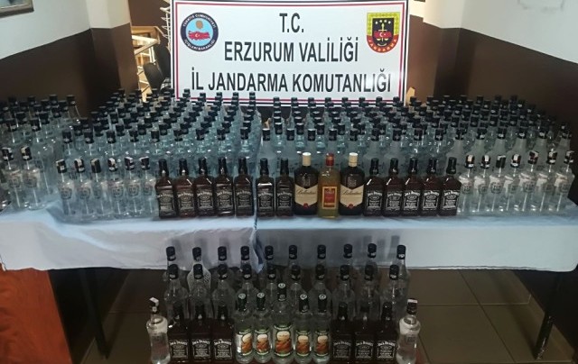 Erzurum'da Kaçak İçki Ele Geçirildi