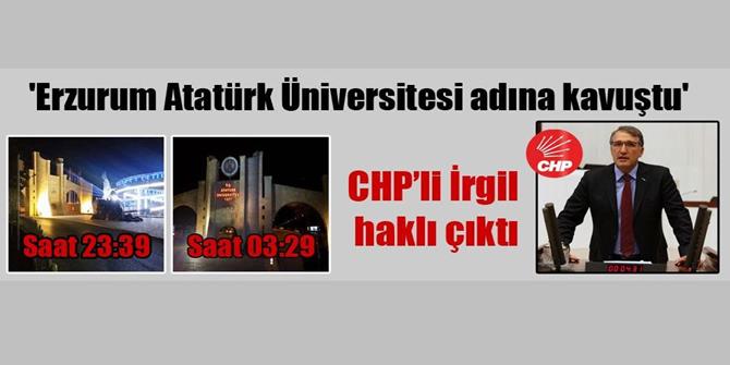 ‘Erzurum Atatürk Üniversitesi adına kavuştu’