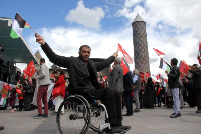 Erzurum'da İsrail Protestosu