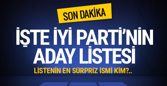 İYİ Parti'nin milletvekili aday listesi