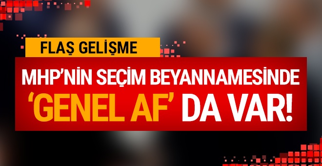 MHP'nin seçim beyannamesinde 'af' da var!