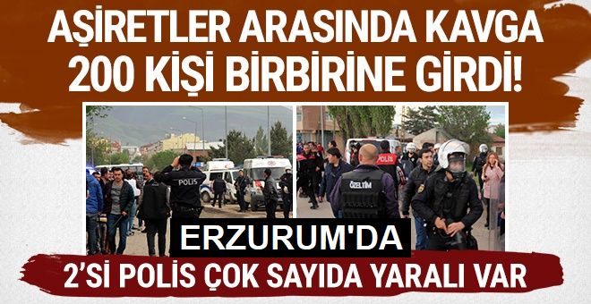 200'e yakın kişi birbirine girdi: 2'si polis 15 yaralı