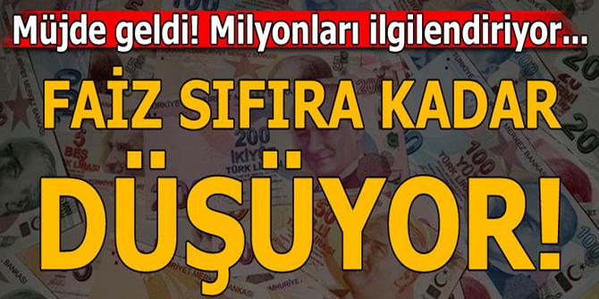 Faiz sıfıra kadar düşüyor...