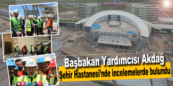 Erzurum Şehir Hastanesi inşaatında incelemelerde bulundu