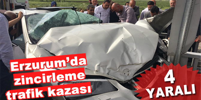 Erzurum’da zincirleme trafik kazası: 4 yaralı