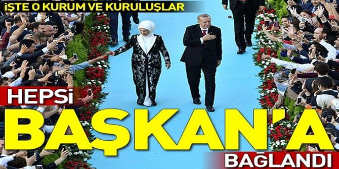 Cumhurbaşkanlığı'na bağlı kurum ve kuruluşlar belirlendi.