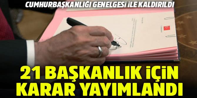 21 başkanlık için karar: