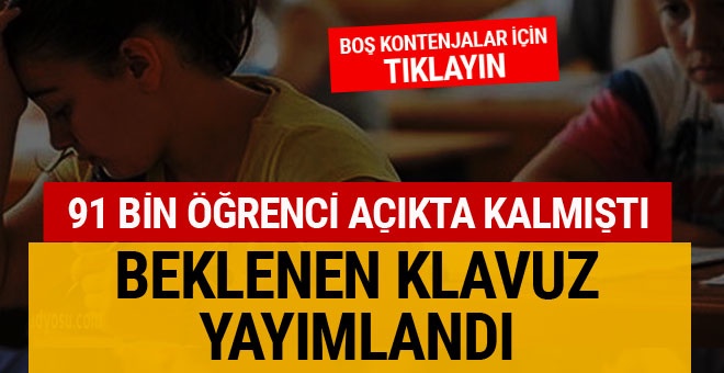 Öğrenci ve velilerin merakla beklediği kılavuz açıklandı