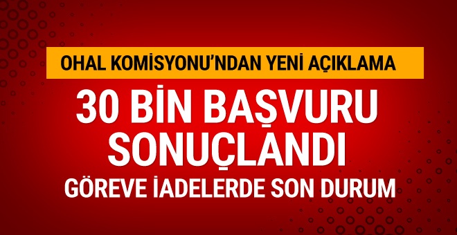 OHAL Komisyonu 30 bin başvuruyu sonuçlandırdı