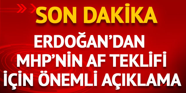 Cumhurbaşkanı Erdoğan'dan MHP'nin af tasarısı için ilk açıklama