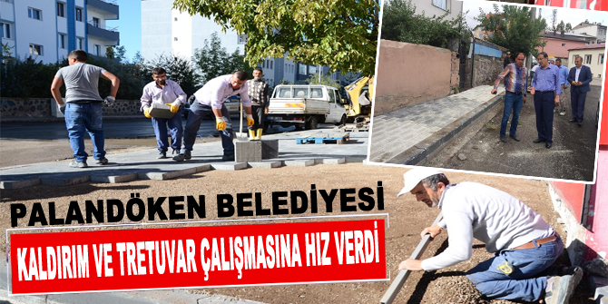 Palandöken Belediyesi kaldırım ve tretuvar çalışmasına hız verdi