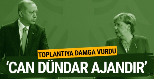 Erdoğan-Merkel basın toplantısına Can Dündar olayı damga vurdu!