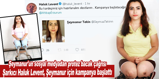 - Şarkıcı Haluk Levent, Şeymanur için kampanya başlattı