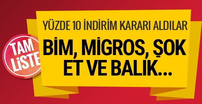 Yüzde 10 indirim kararı alan şirketlerin tam listesi! Enflasyonla mücadele seferberliği