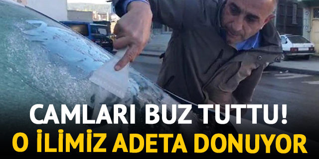 Sıcaklık sıfırın altına düştü, araçların camları buz tuttu