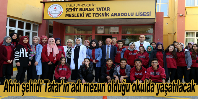 Afrin şehidi Tatar'ın adı mezun olduğu okulda yaşatılacak