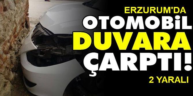 Otomobil, Duvara Çarptı: 2 Yaralı