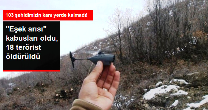 18 PKK'lı Terörist, "Eşek Arısı" Olarak Bilinen Drone ile Öldürüldü