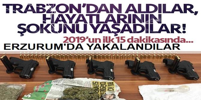 Erzurum’da 5 adet ruhsatsız tabanca ele geçirildi